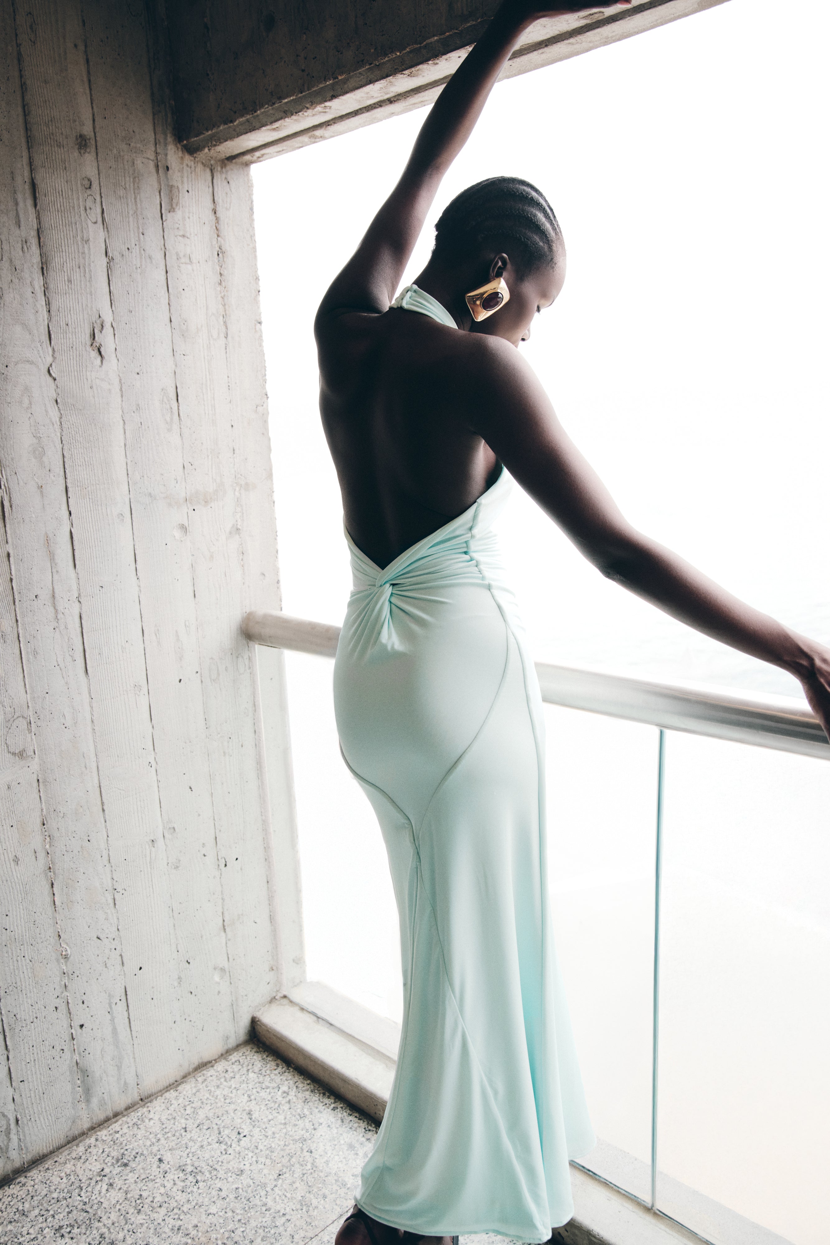 VENETIA SLINKY HALTER MAXI DRESS
