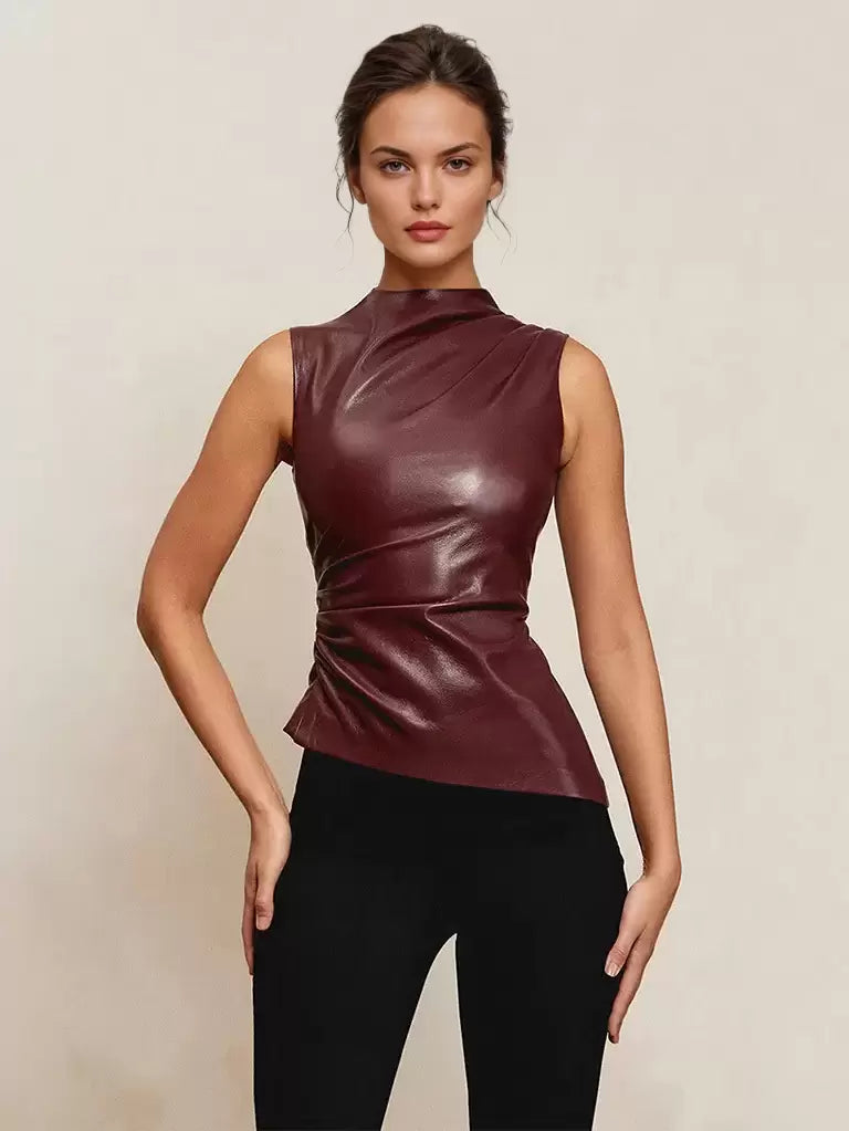 SERENA VEGAN LEATHER TOP