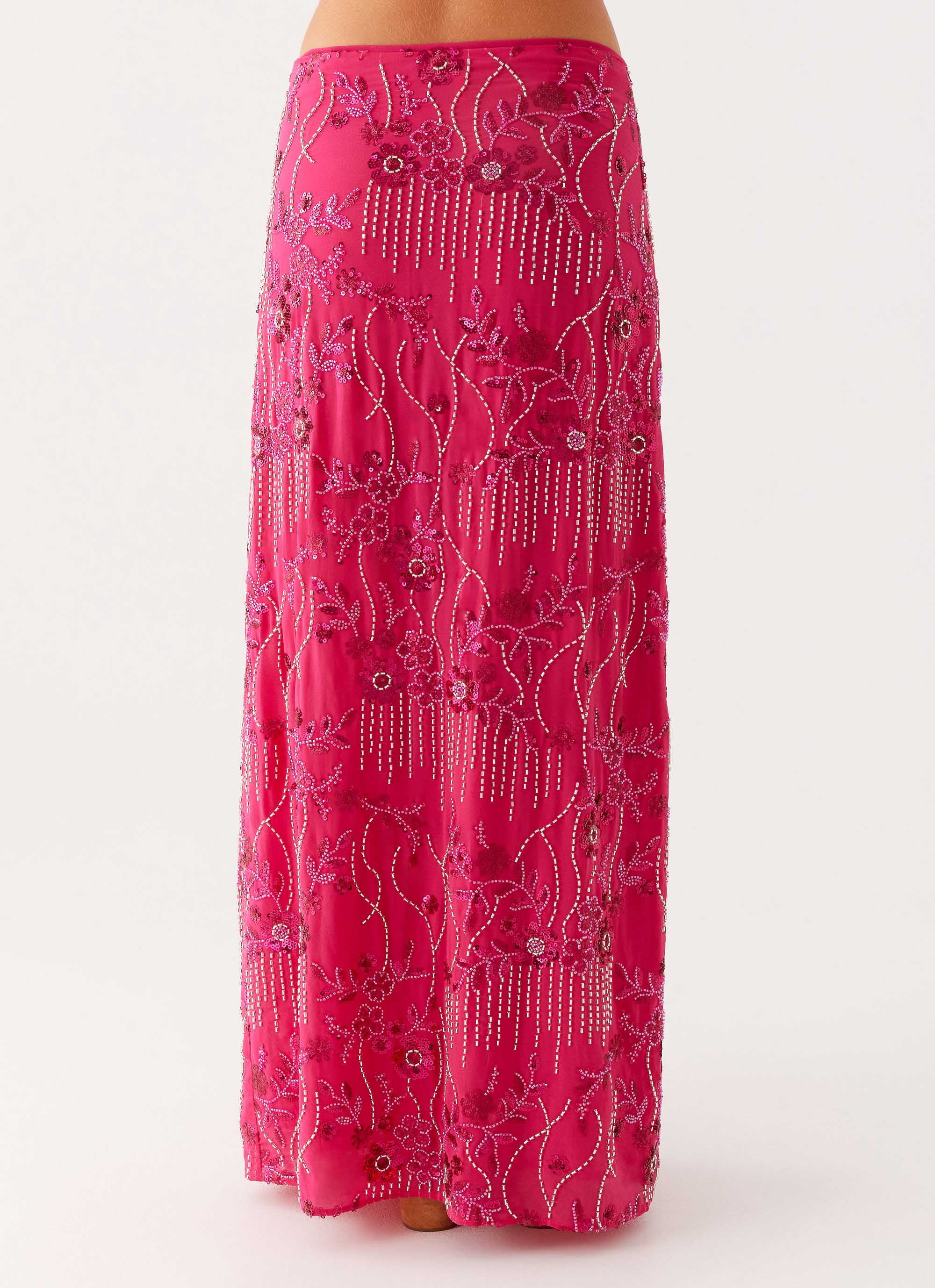 ROMY LOW RISE SEQUIN MAXI SKIRT