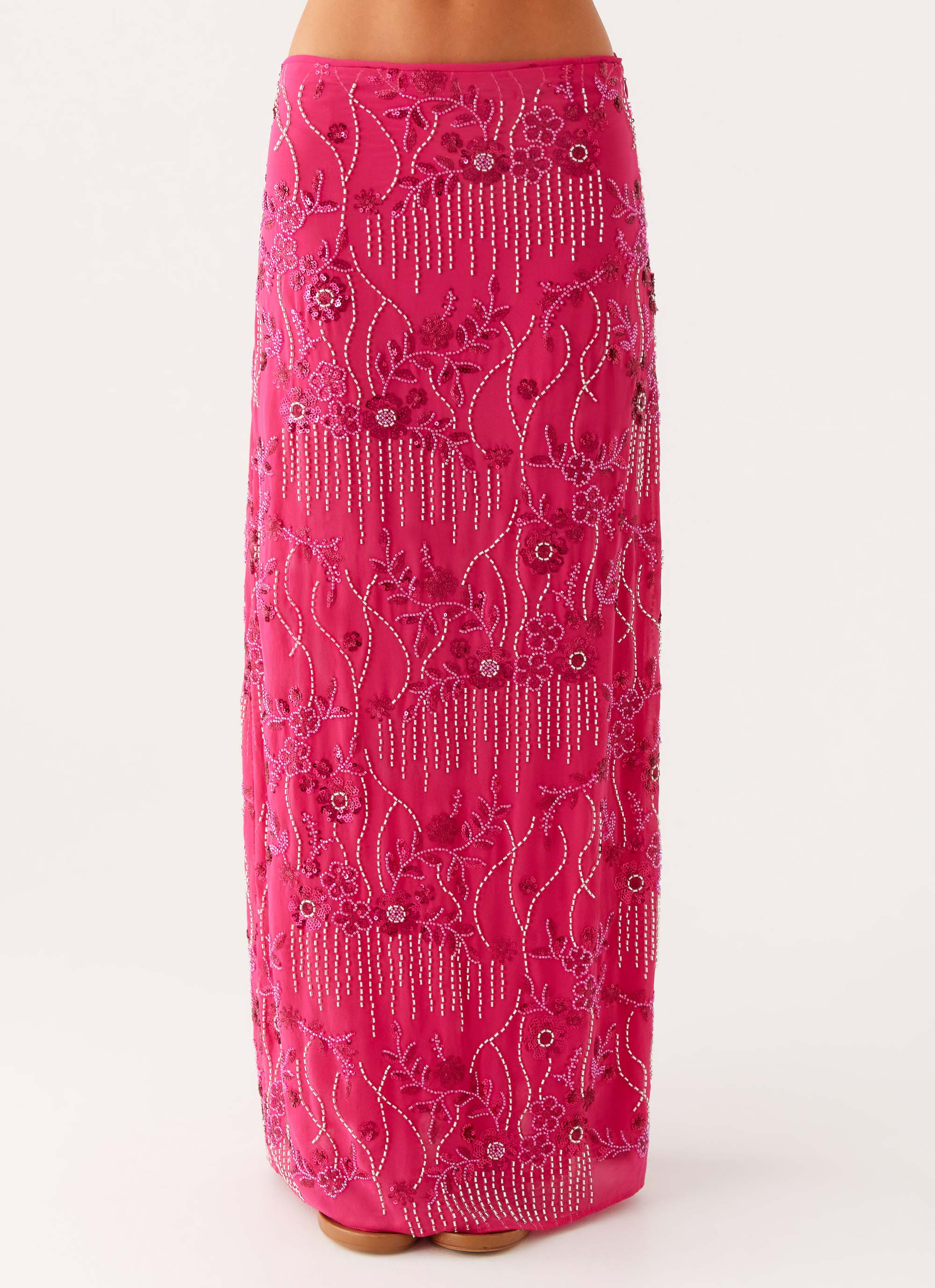 ROMY LOW RISE SEQUIN MAXI SKIRT