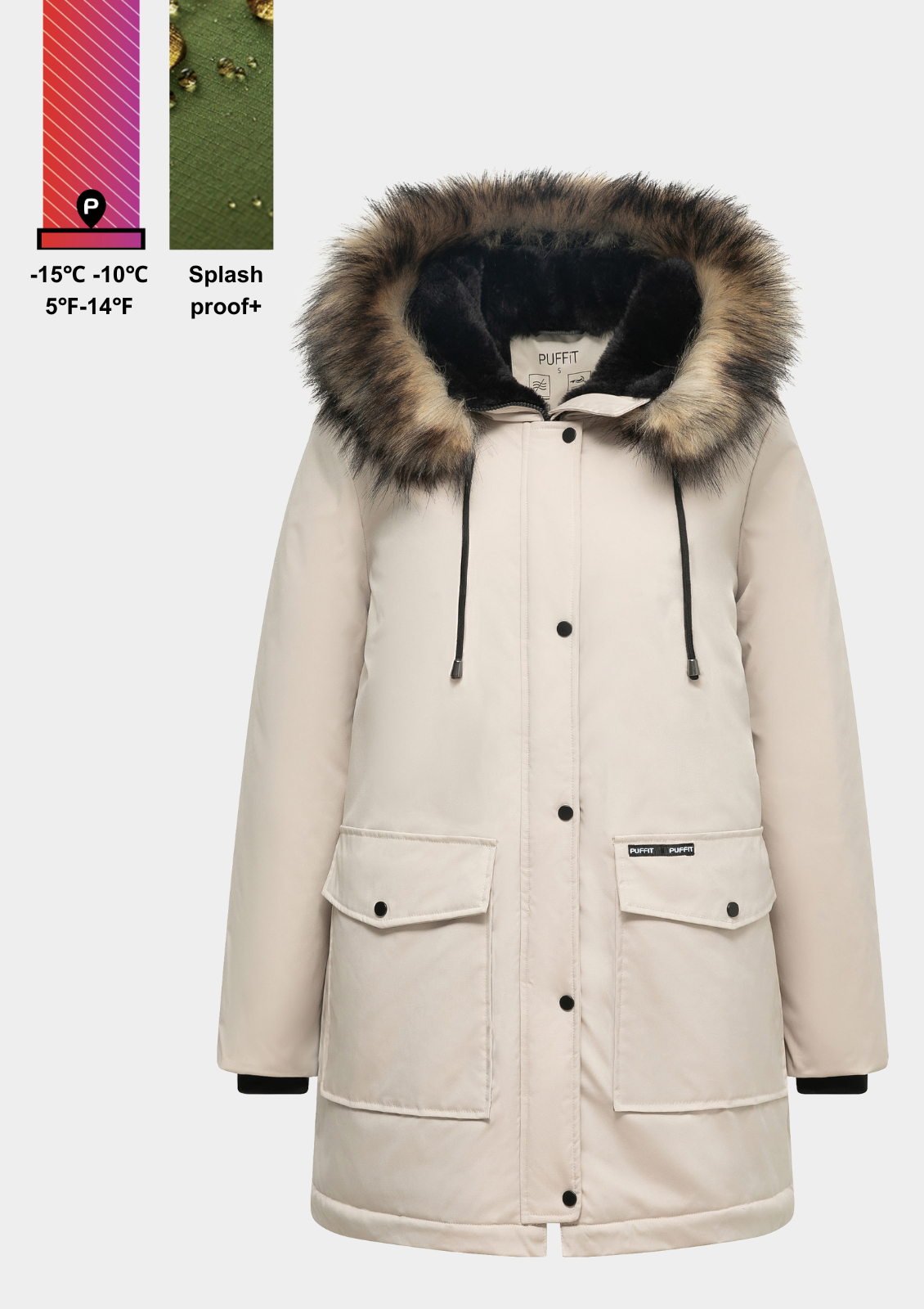 PUFFIT FAUX FUR HOODED PARKA