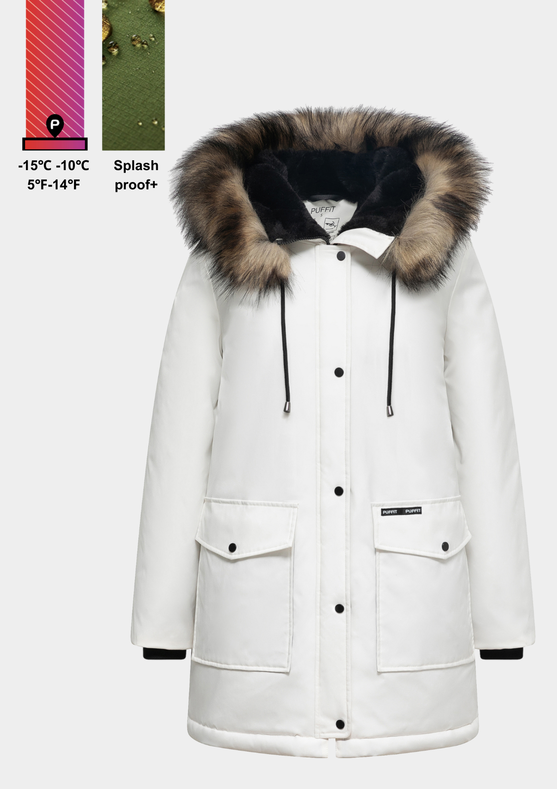 PUFFIT FAUX FUR HOODED PARKA