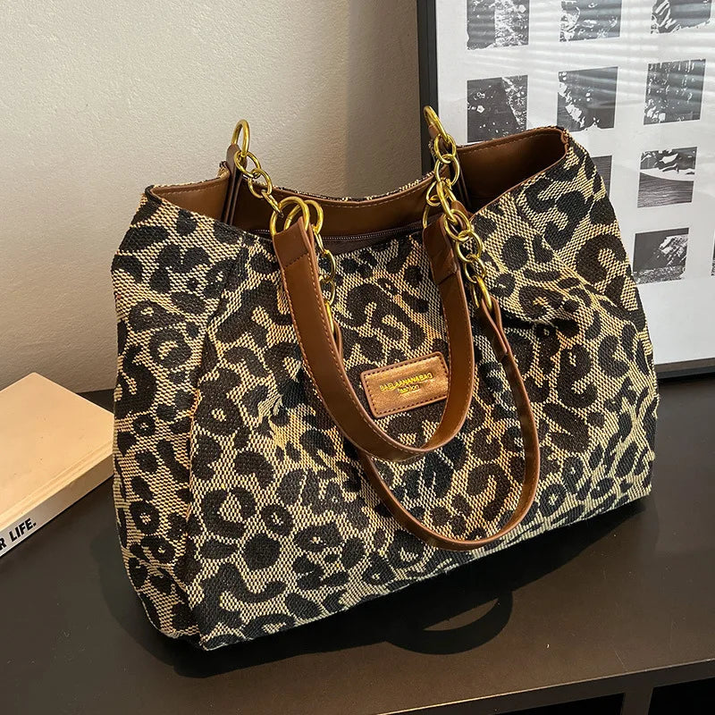 ELARA LEOPARD TOTE BAG