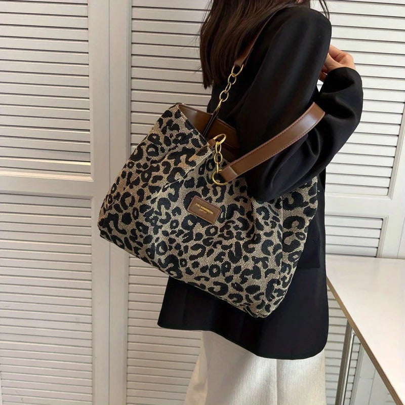 ELARA LEOPARD TOTE BAG
