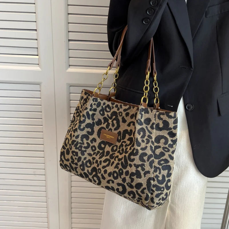 ELARA LEOPARD TOTE BAG