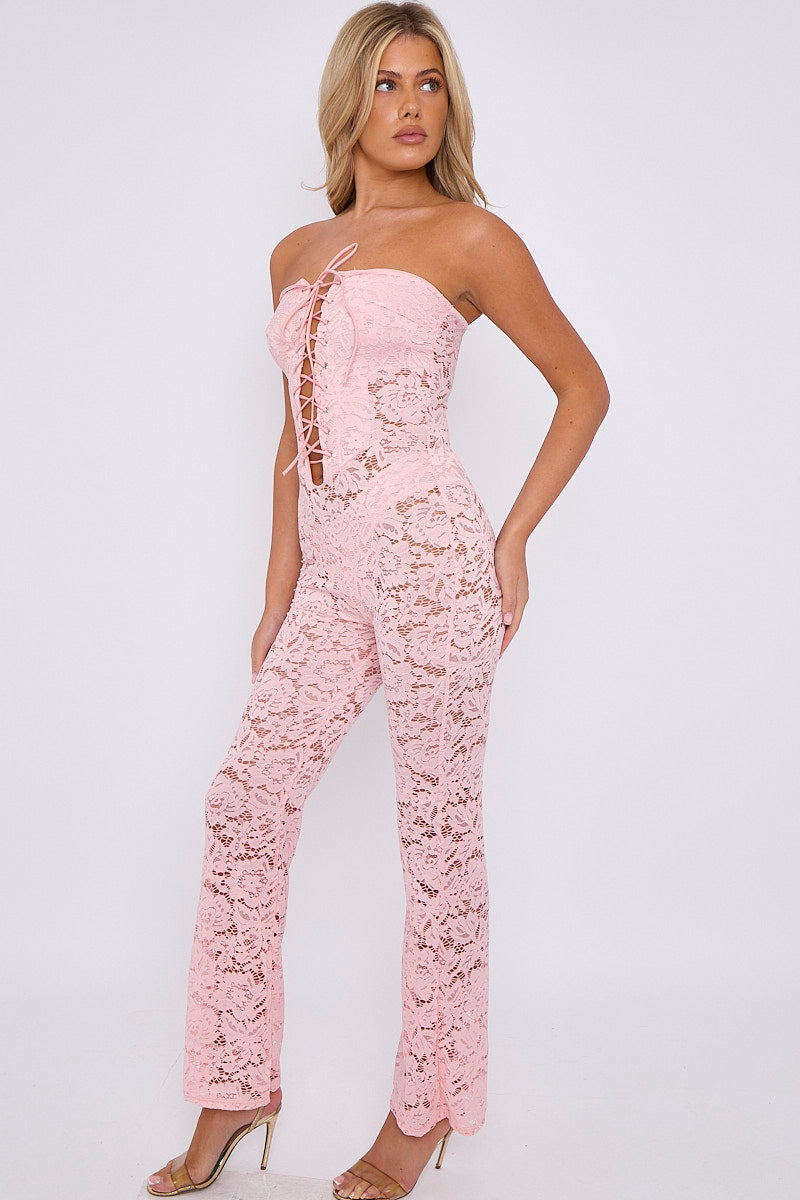 SABRINA SHEER LACE JUMPSUIT