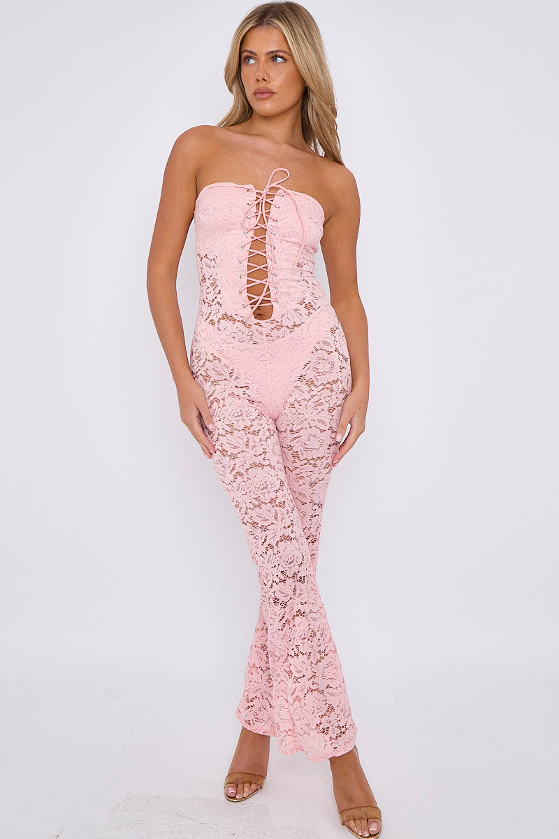 SABRINA SHEER LACE JUMPSUIT