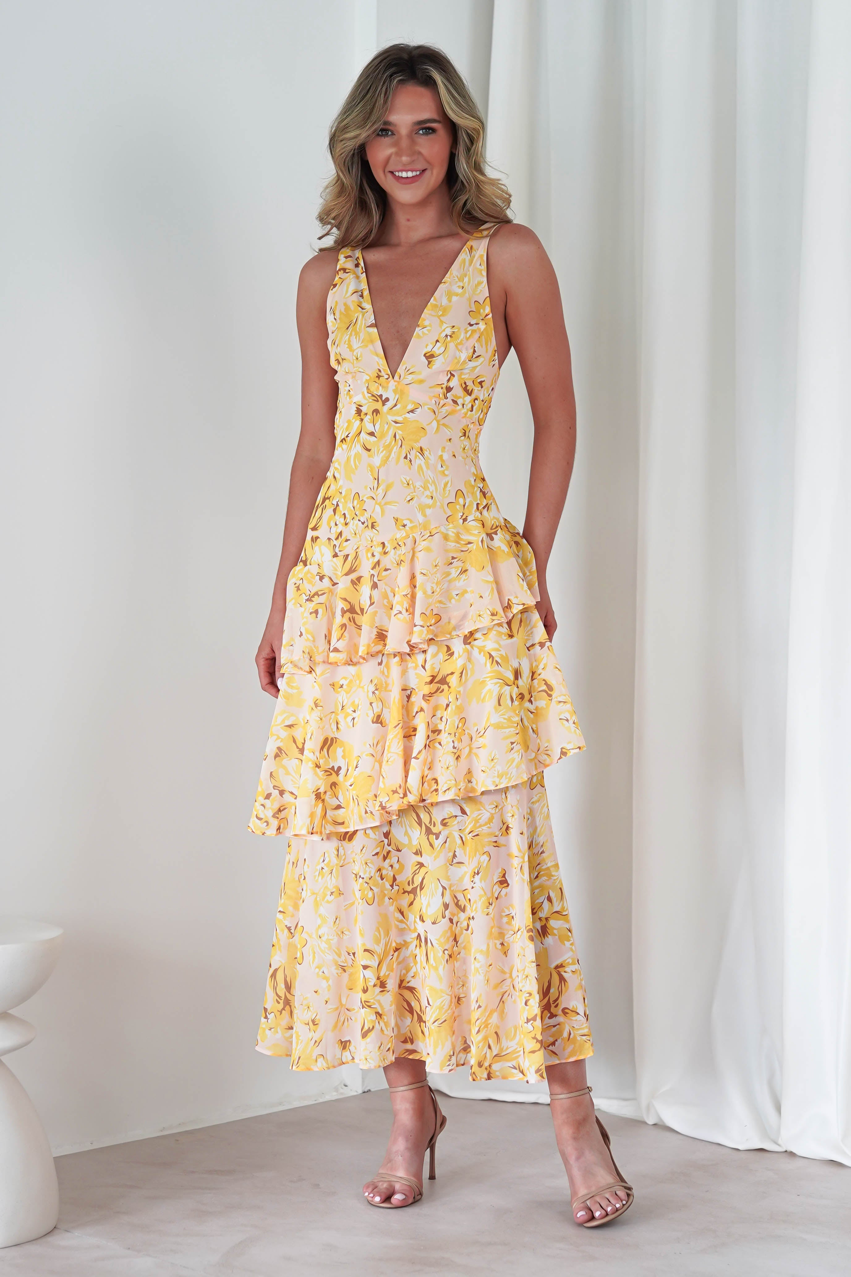 KARLIE FLORAL PRINT MAXI DRESS