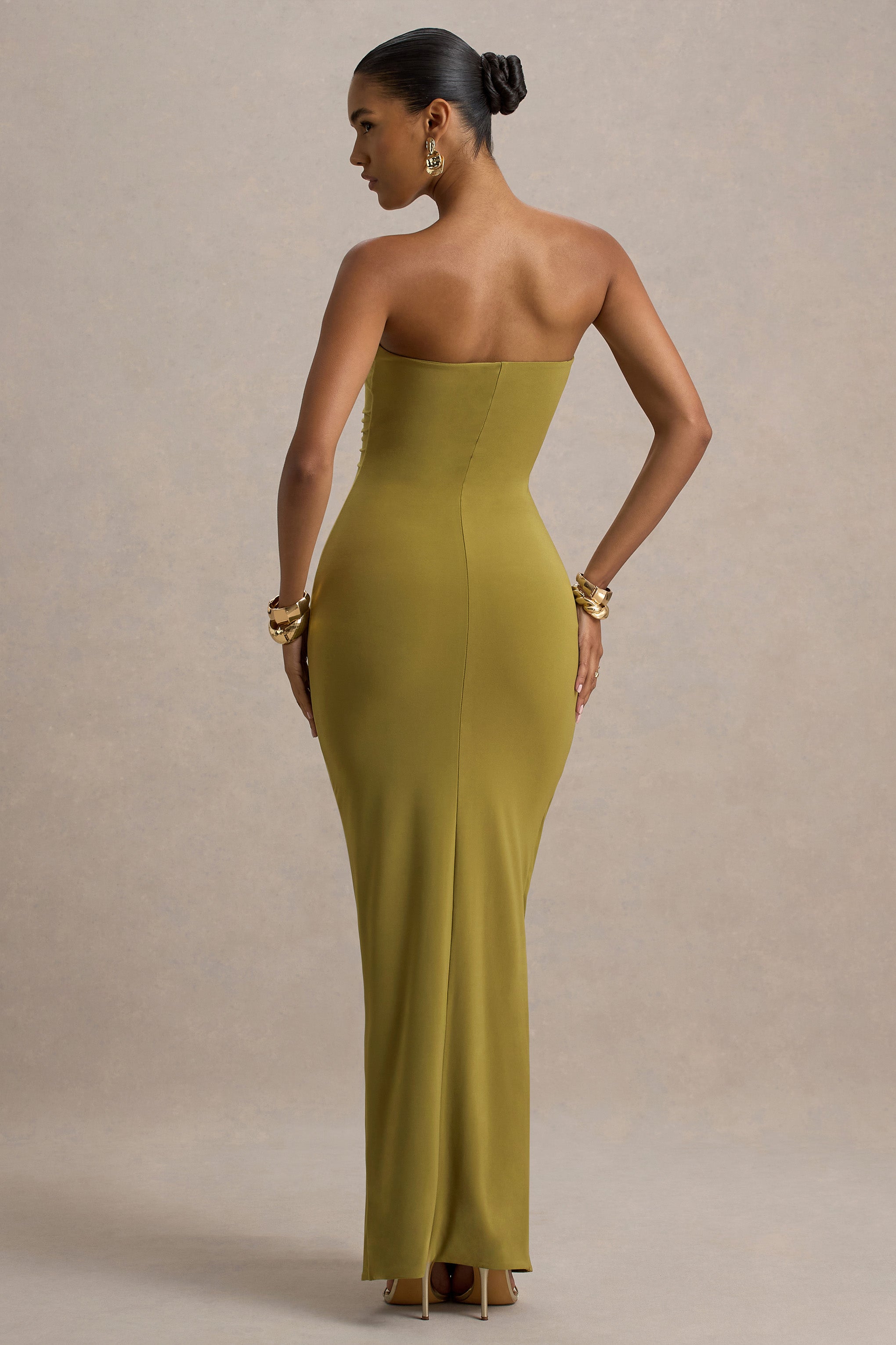PETAL RUCHED WRAP MAXI DRESS