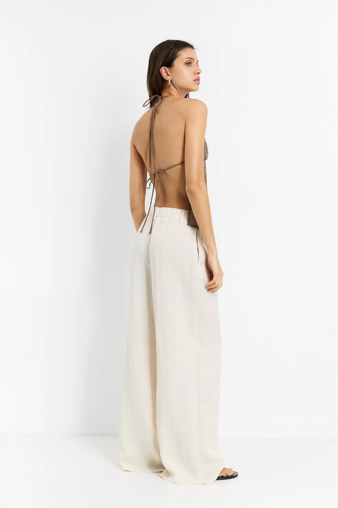 SOLEA EMBELLISHED HALTER TOP