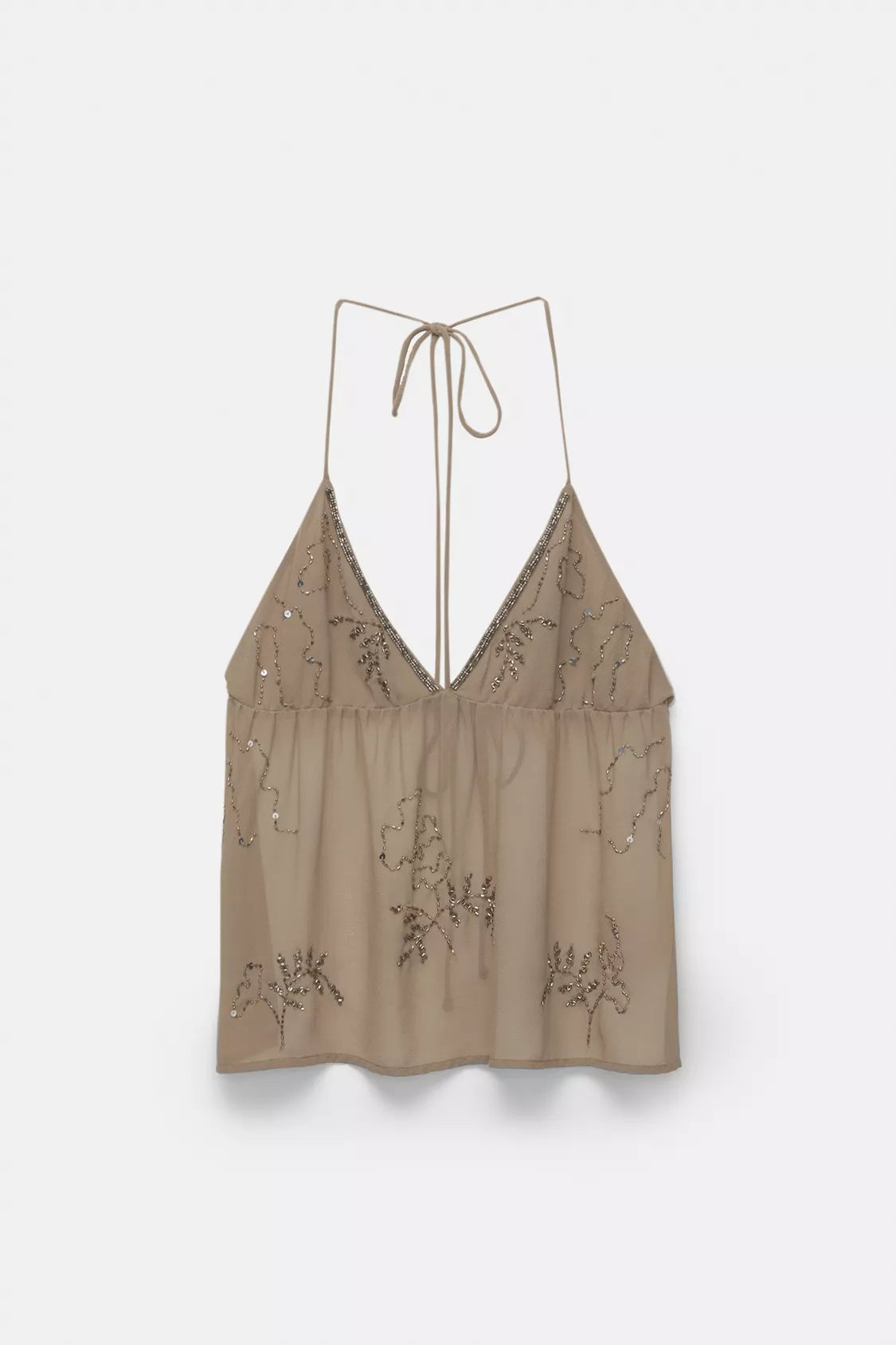 SOLEA EMBELLISHED HALTER TOP