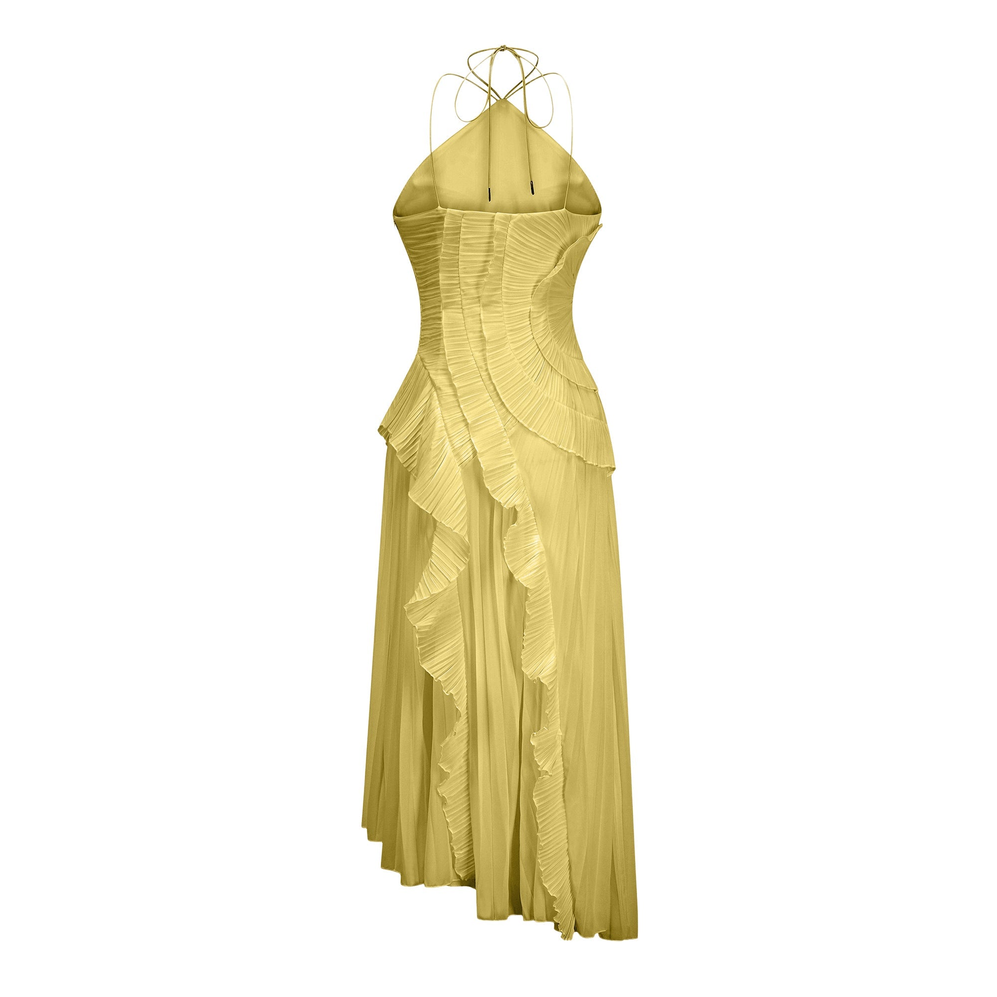 LAVIREA RUFFLED TRIM MIDI DRESS
