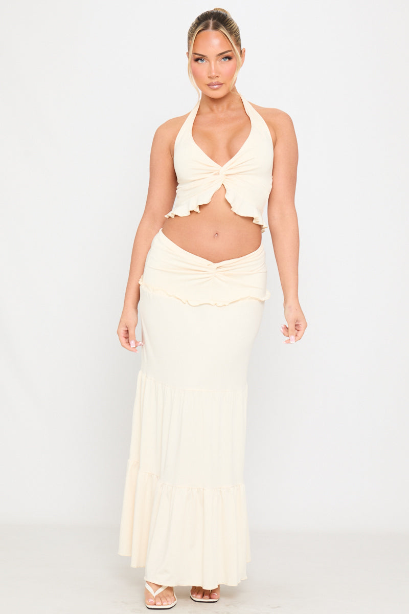 CALI RUFFLE HALTER SET