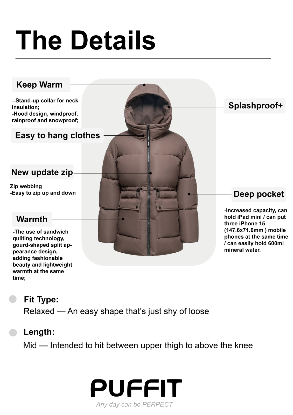 PUFFIT HOODED PUFFER JACKET