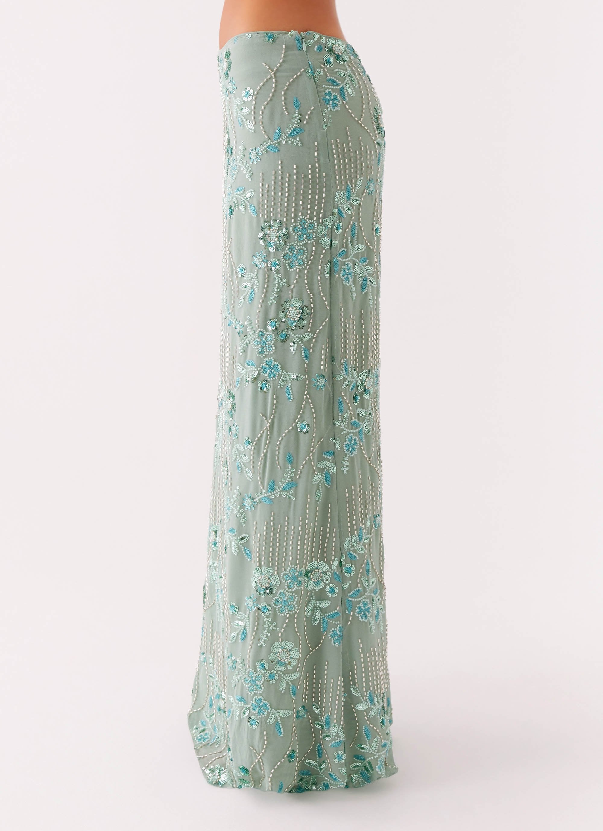 ROMY LOW RISE SEQUIN MAXI SKIRT