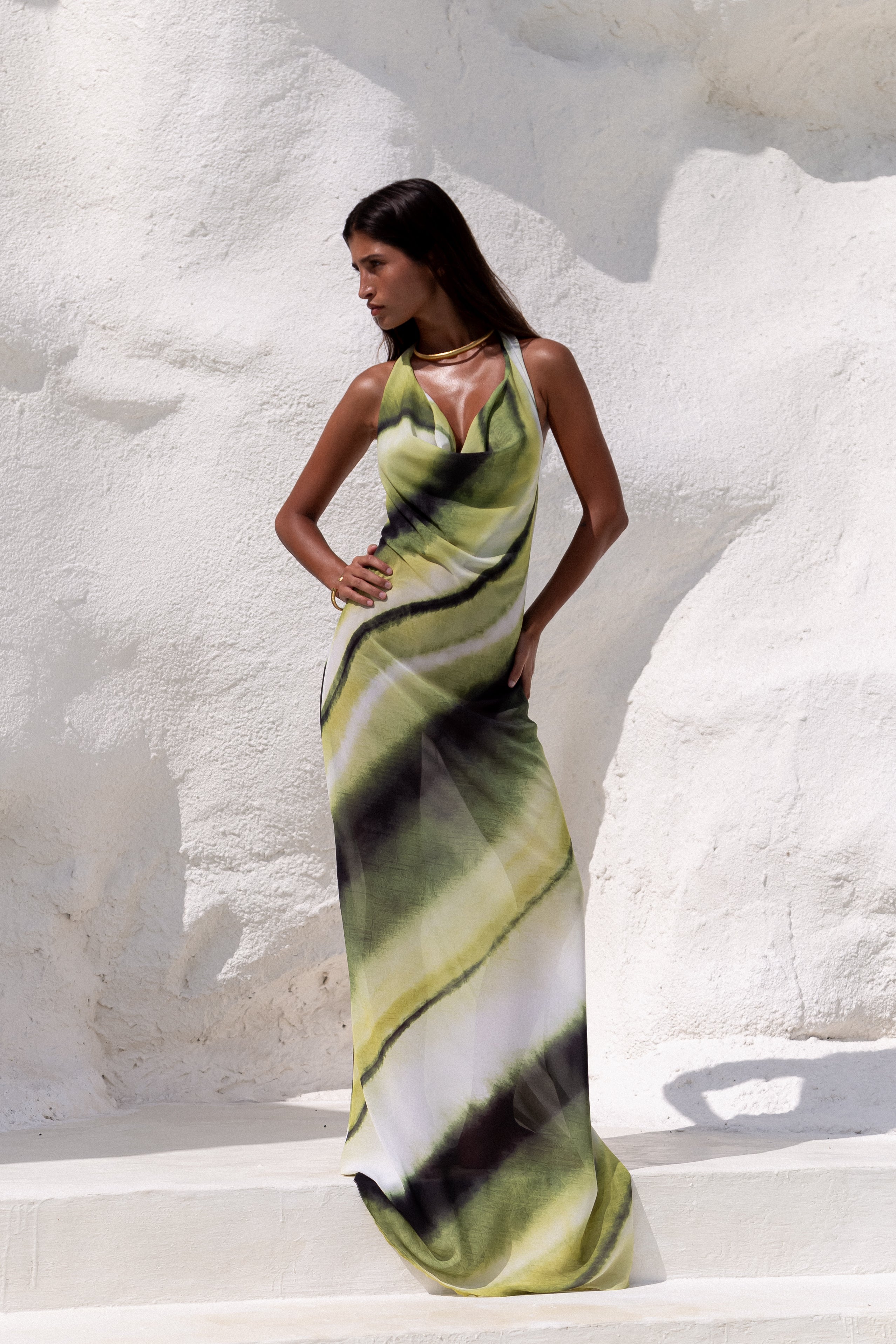 ADRIENNA COWL NECK MAXI DRES