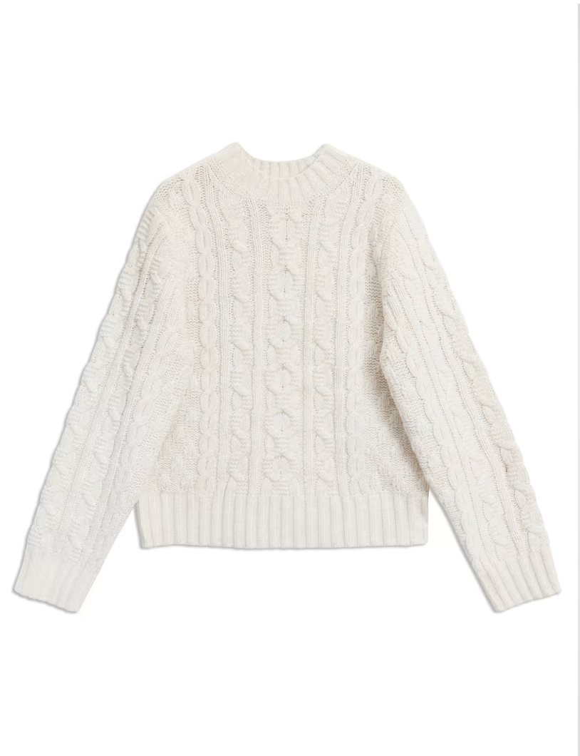 CABLE KNIT CREW NECK JUMPER