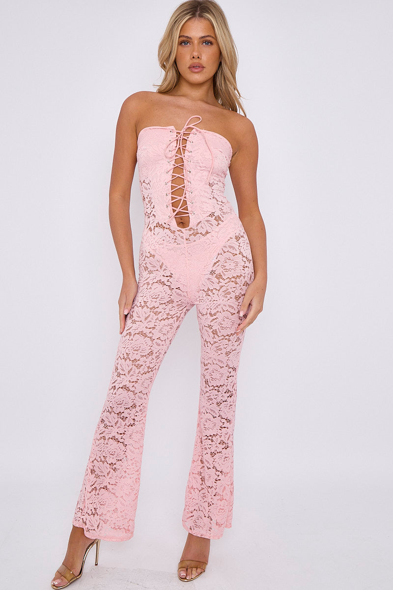 SABRINA SHEER LACE JUMPSUIT