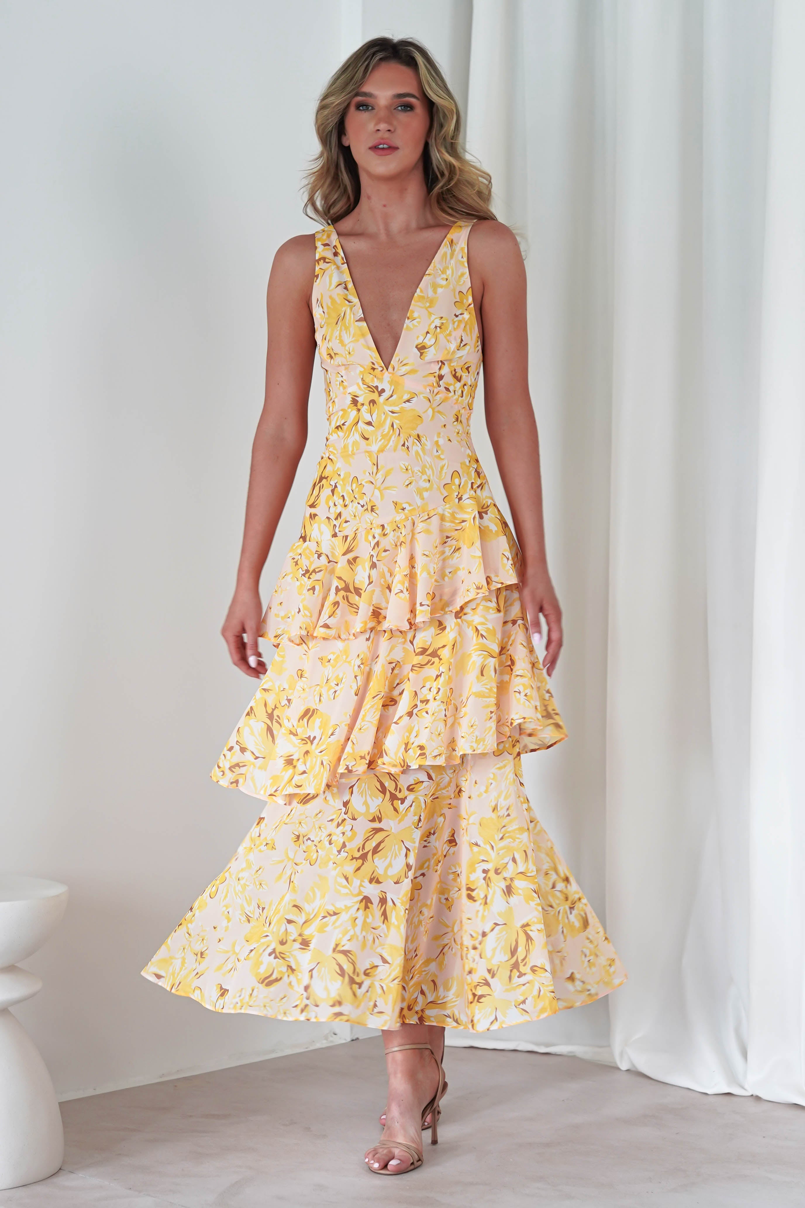KARLIE FLORAL PRINT MAXI DRESS