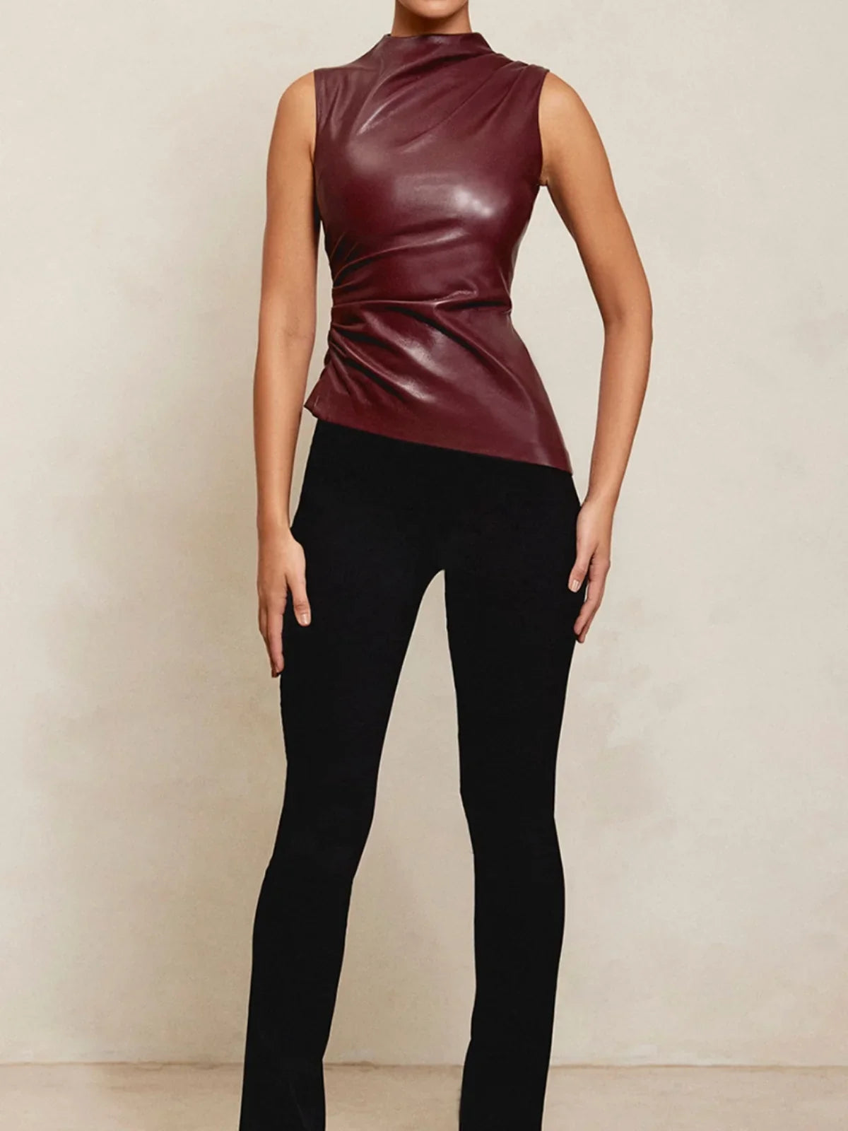 SERENA VEGAN LEATHER TOP